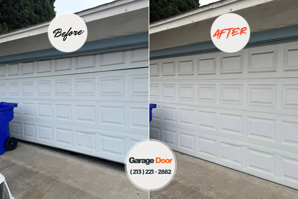 Before and after: garage door repair Rogue River, OR